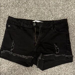 Celebrity Pink Black Distressed Jean Shorts